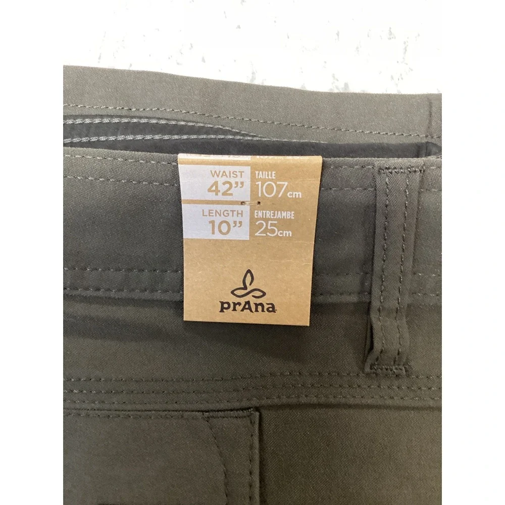 Prana Stretch Zion Short II Mens 42 Dark Iron Gray Hiking Cargo Shorts 1969751